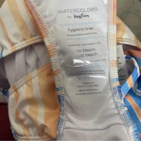 Kenny Flowers The Palmilla Stripe One Piece Open Side Swimsuit Size S NWT - Picture 10 of 10